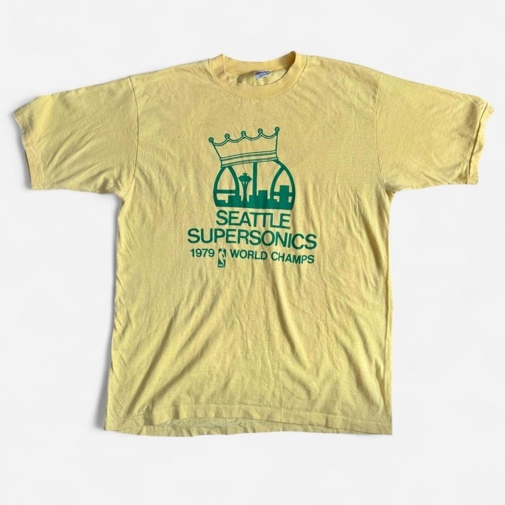 Vintage 1979 Seattle Supersonics Yellow Single Stitch Tee